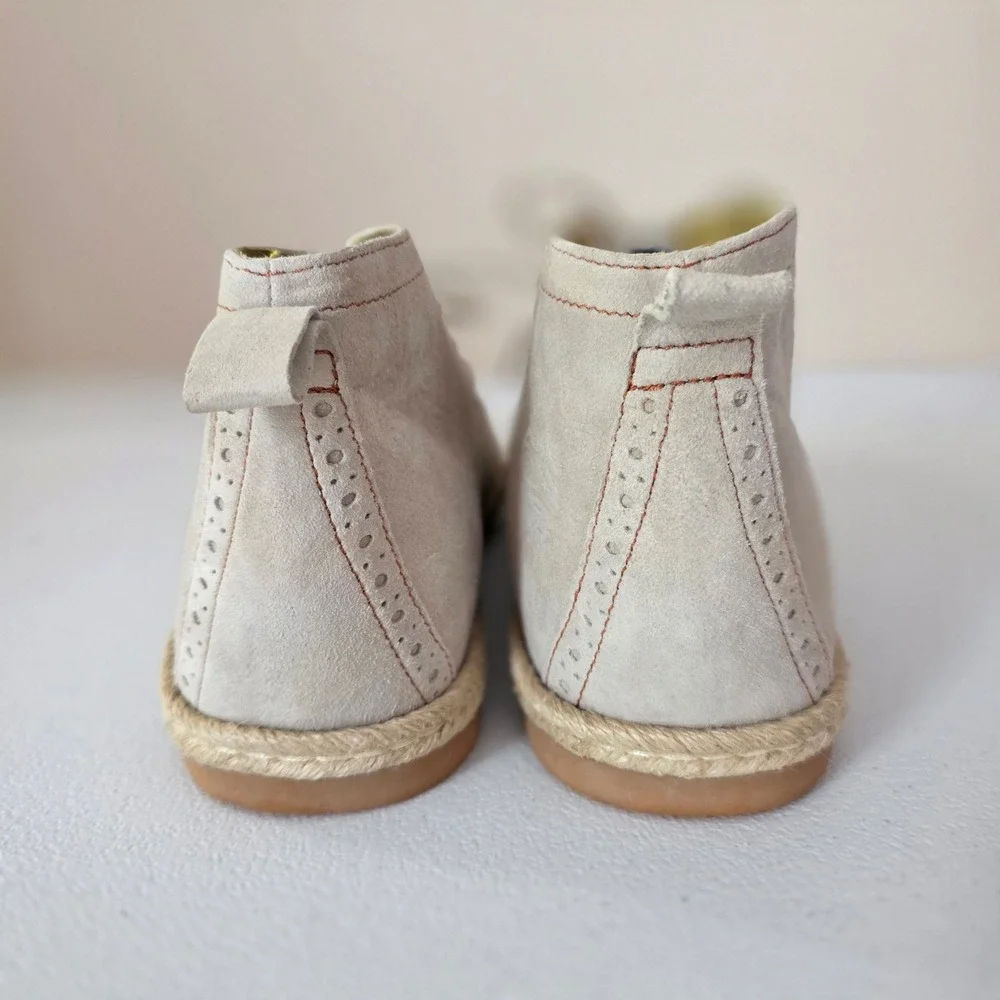 Nunn Bush Kamiko Chukka Boot Mens 9.5D Tan Suede Embossed Espadrille Boho Retro
